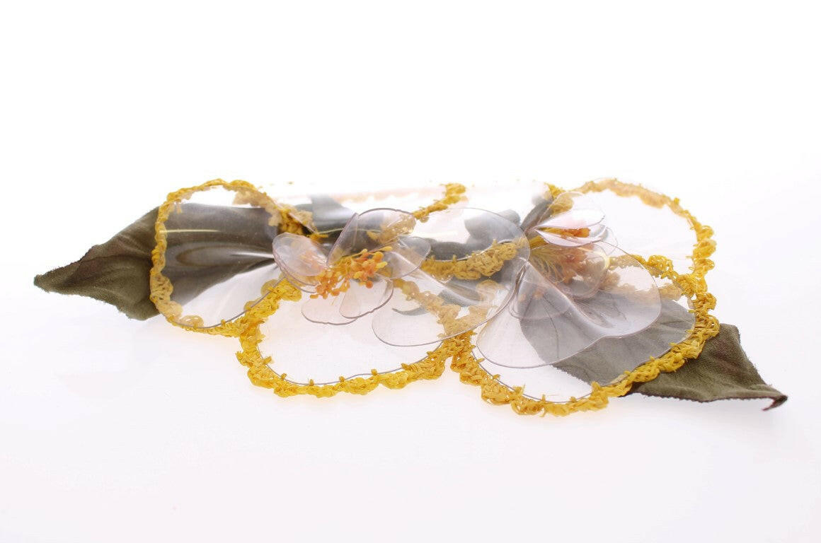 Dolce & Gabbana Floral Transparent HANDMADE Brooch -   -  Dolce & Gabbana.