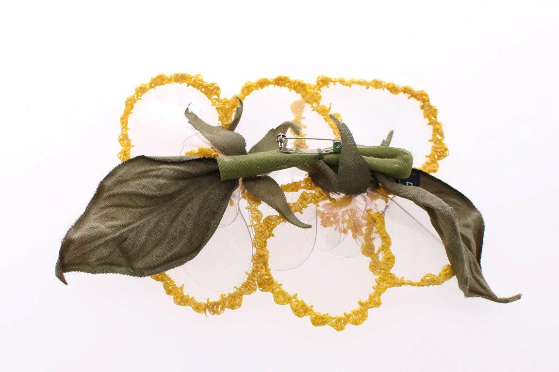 Dolce & Gabbana Floral Transparent HANDMADE Brooch -   -  Dolce & Gabbana.