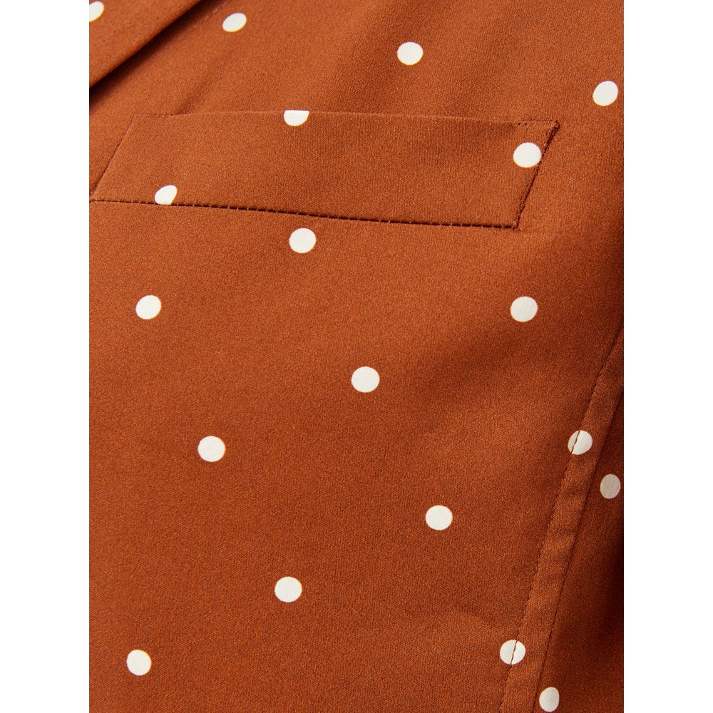 Lardini Chic Cotton Brown Jacket for the Modern Woman -   -  Lardini.