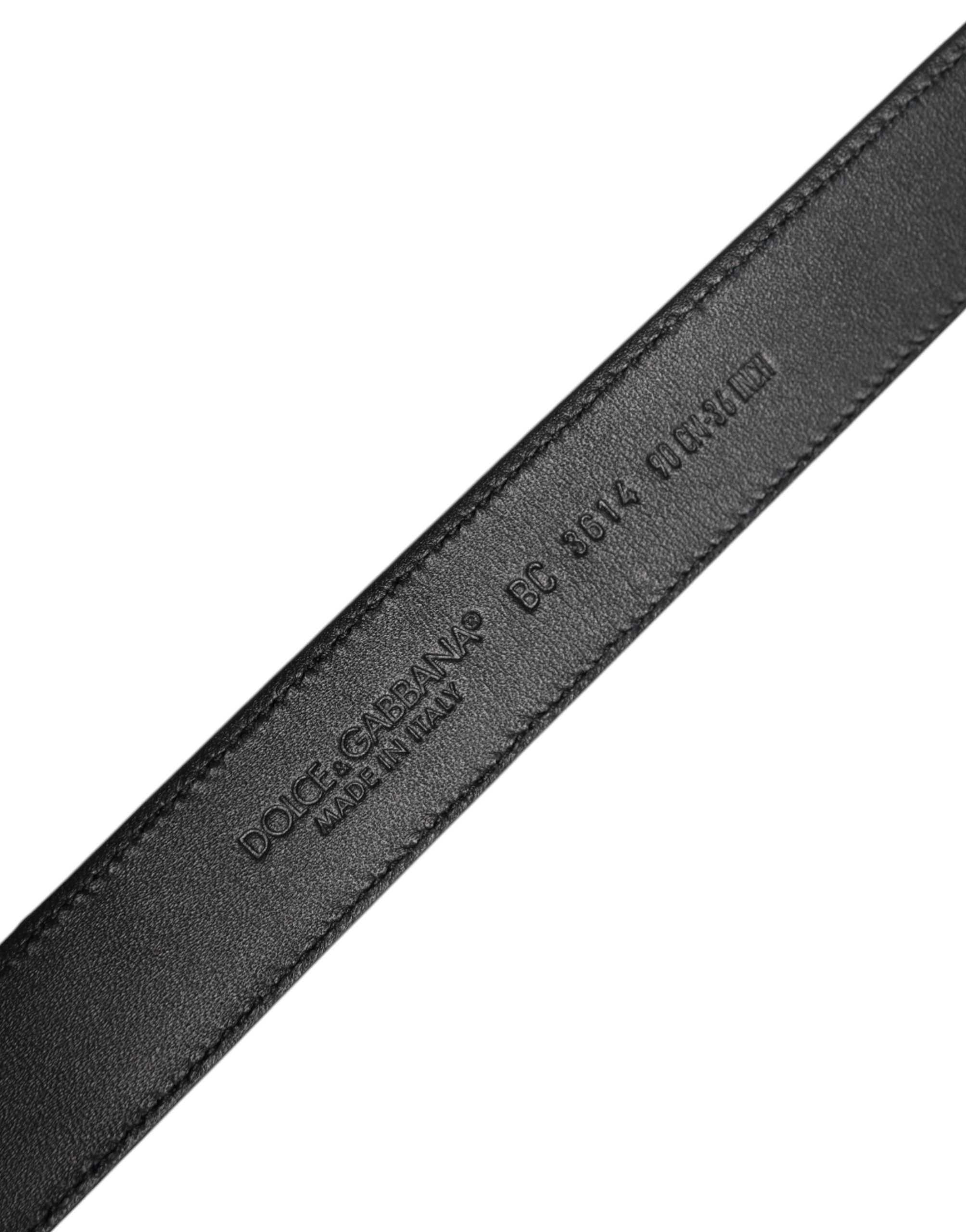 Dolce & Gabbana Black Calf Leather Classic Metal Buckle Belt -   -  Dolce & Gabbana.