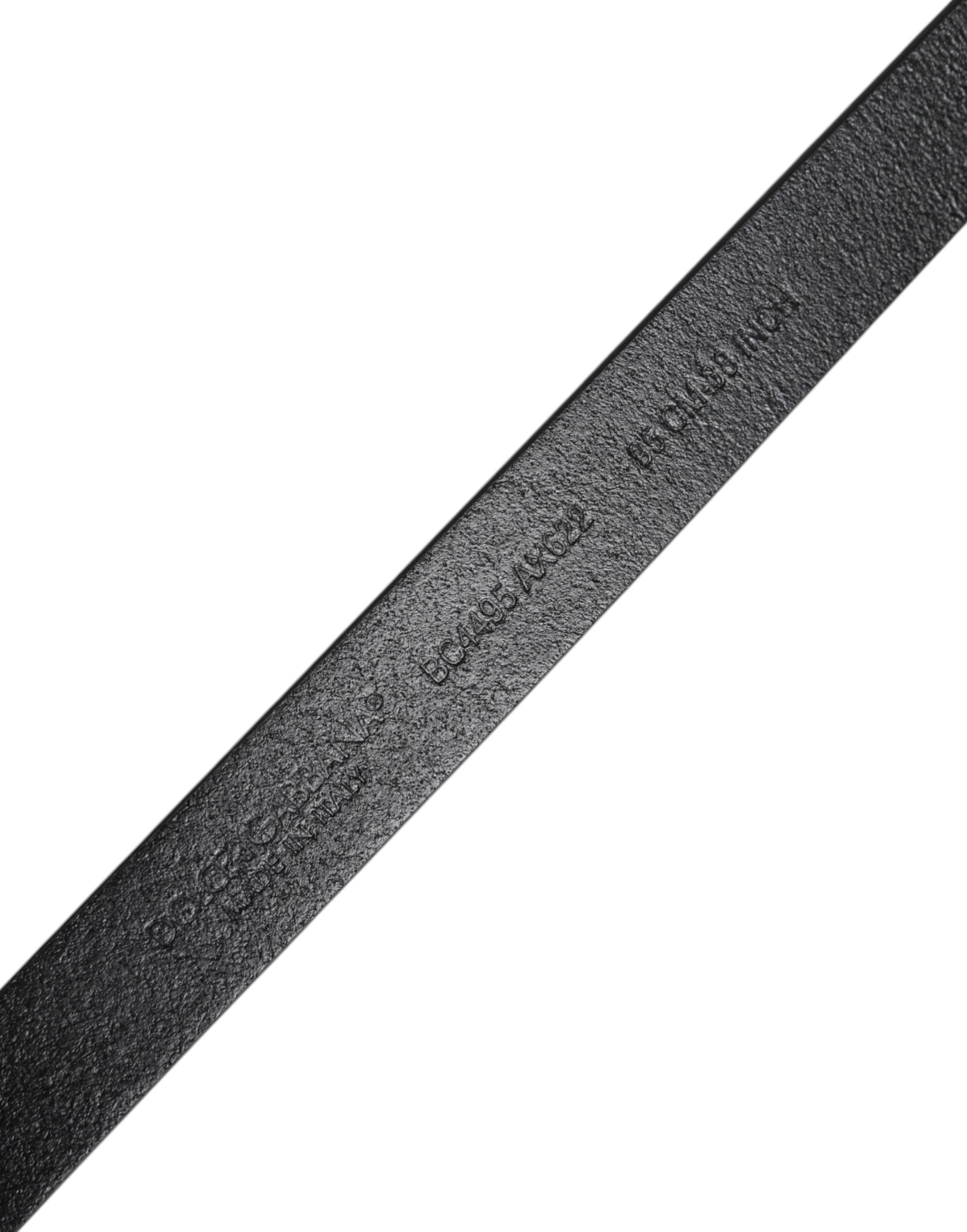 Dolce & Gabbana Black Calfskin Classic Metal Logo Buckle Belt -   -  Dolce & Gabbana.