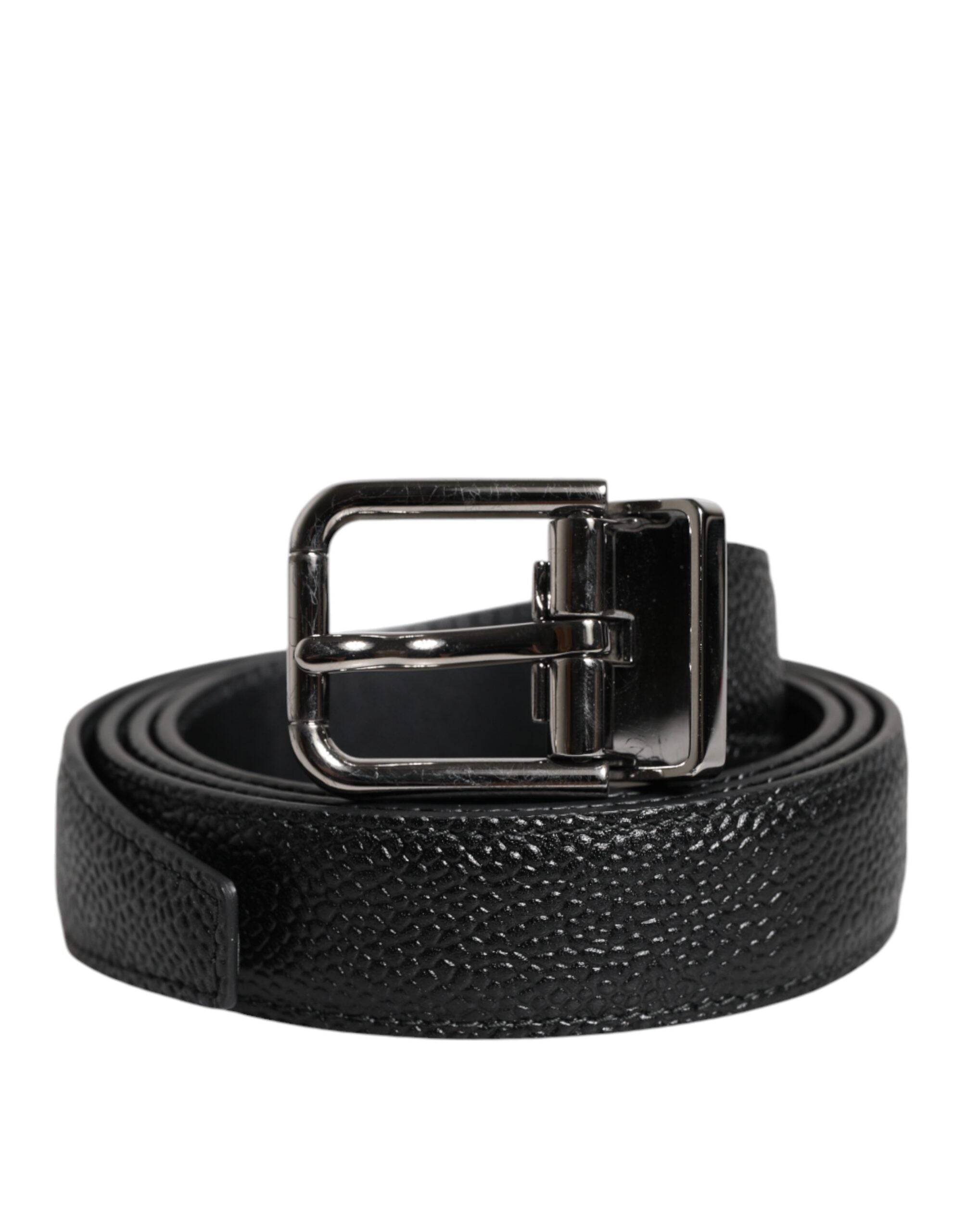 Dolce & Gabbana Black Calf Leather Classic Metal Buckle Belt -   -  Dolce & Gabbana.
