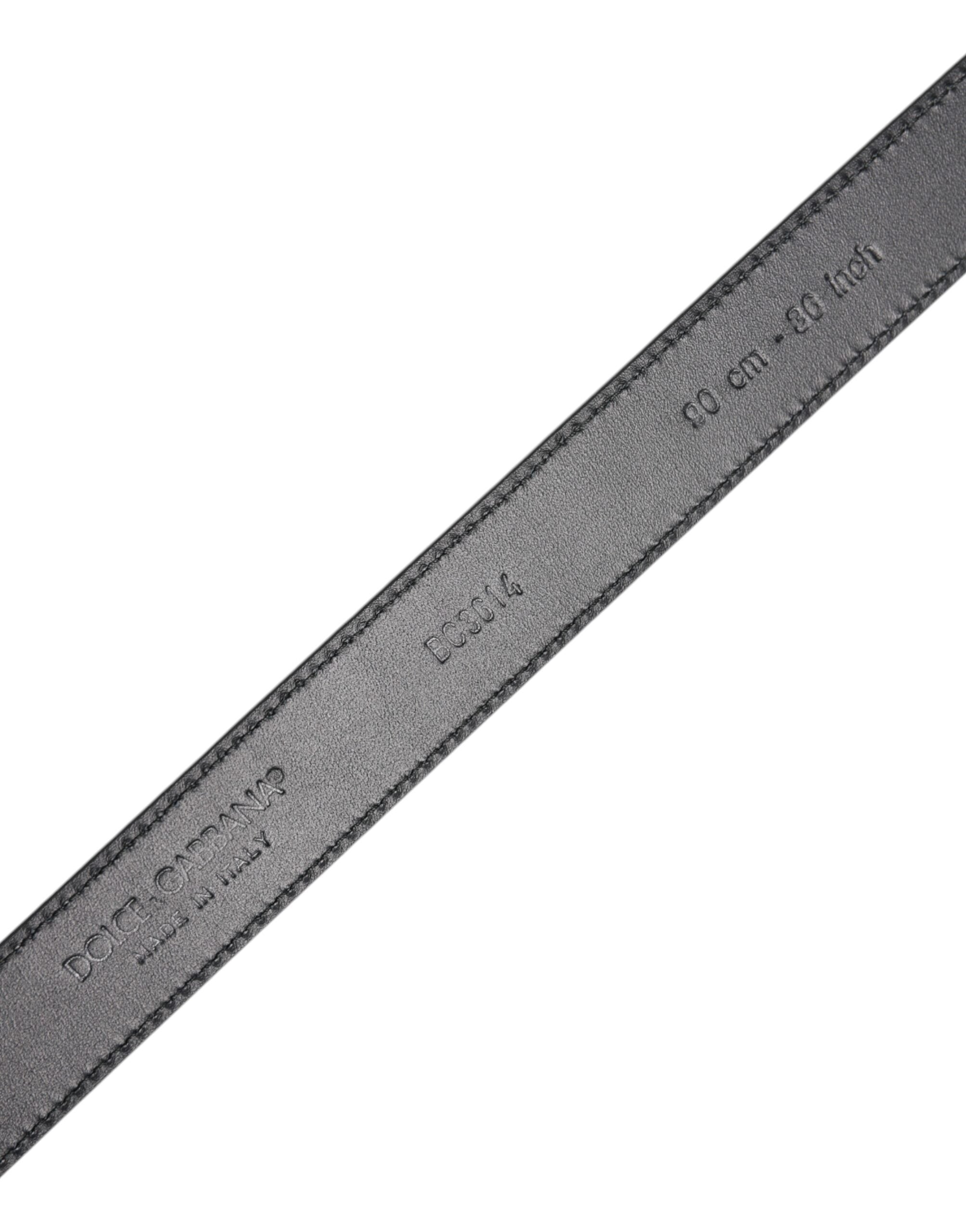Dolce & Gabbana Black Calf Leather Classic Metal Buckle Belt -   -  Dolce & Gabbana.