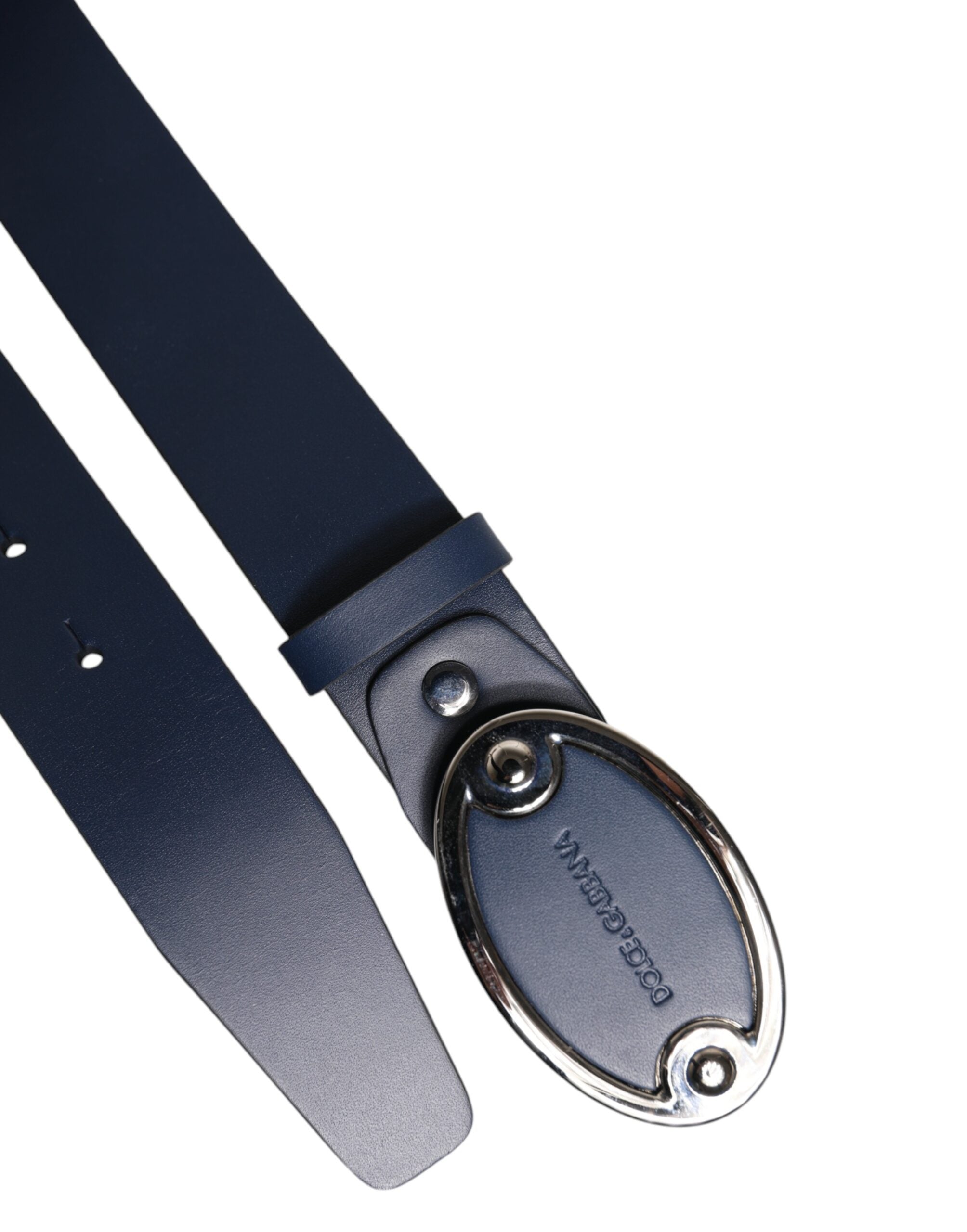 Dolce & Gabbana Blue Leather Classic Metal Logo Buckle Belt -   -  Dolce & Gabbana.