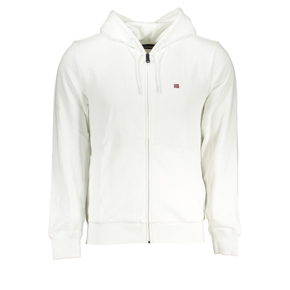 Napapijri Elegant White Cotton Hooded Sweatshirt -   -  Napapijri.