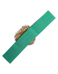 Dolce & Gabbana Green Stretch Wide Waist Heart Embellished Belt -   -  Dolce & Gabbana.