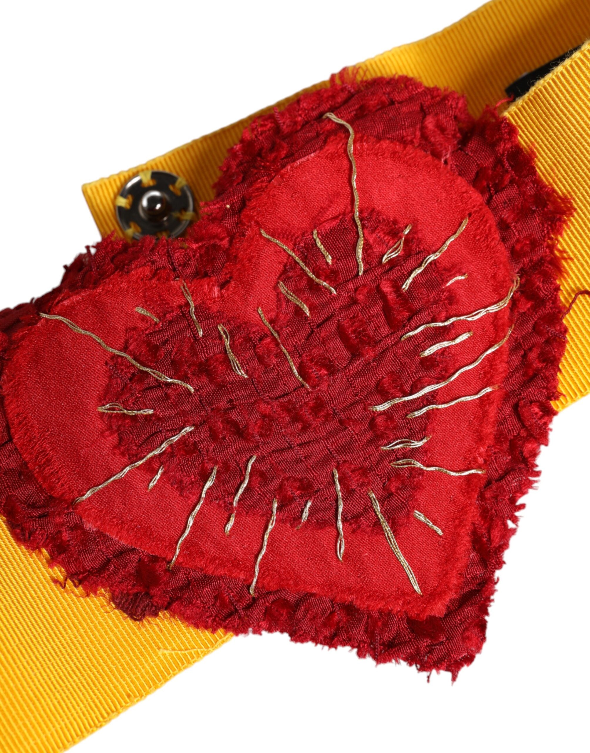 Dolce & Gabbana Yellow Stretch Wide Waist Heart Embellished Belt -   -  Dolce & Gabbana.