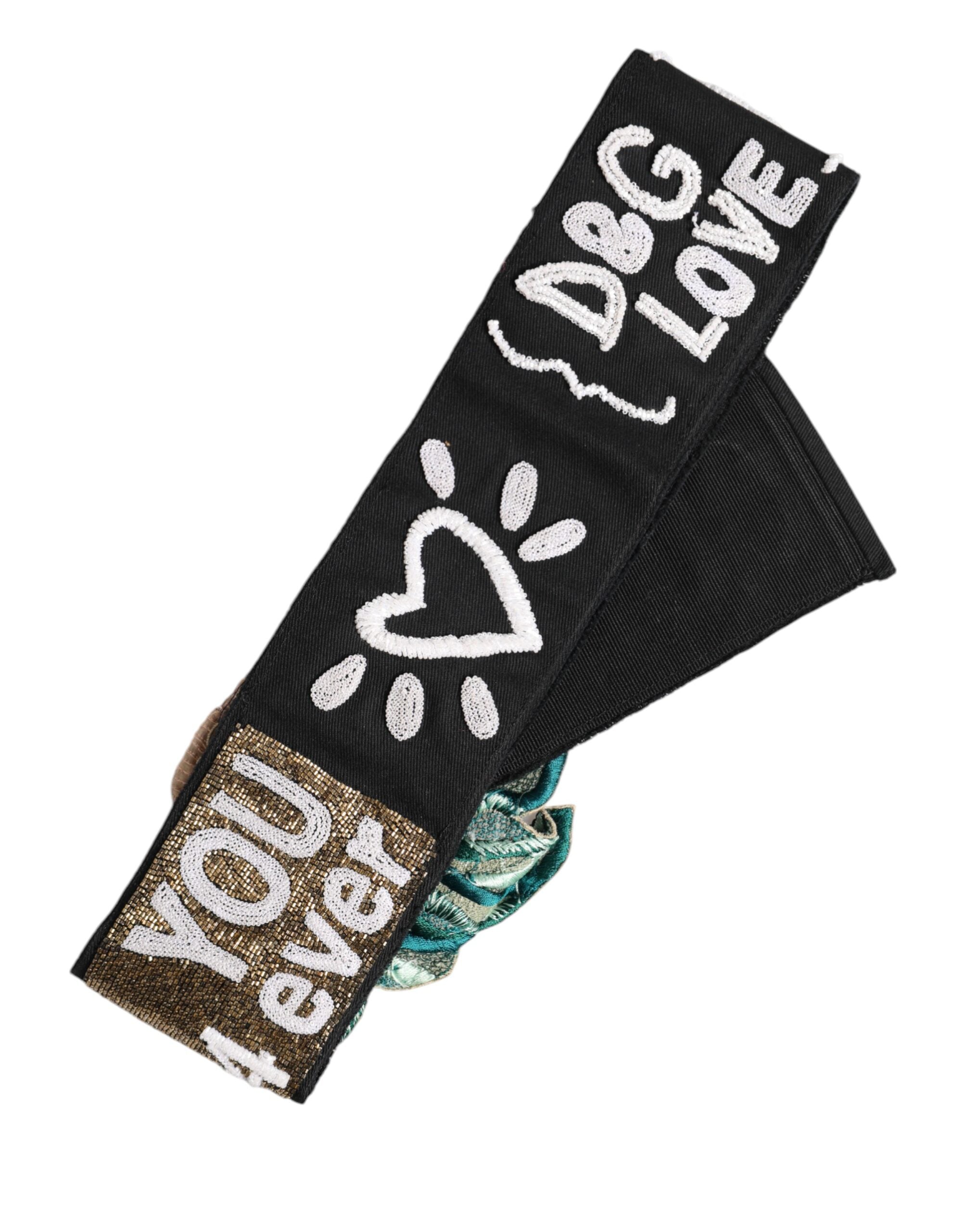 Dolce & Gabbana Black Stretch Multicolor Embellished Waist Belt -   -  Dolce & Gabbana.