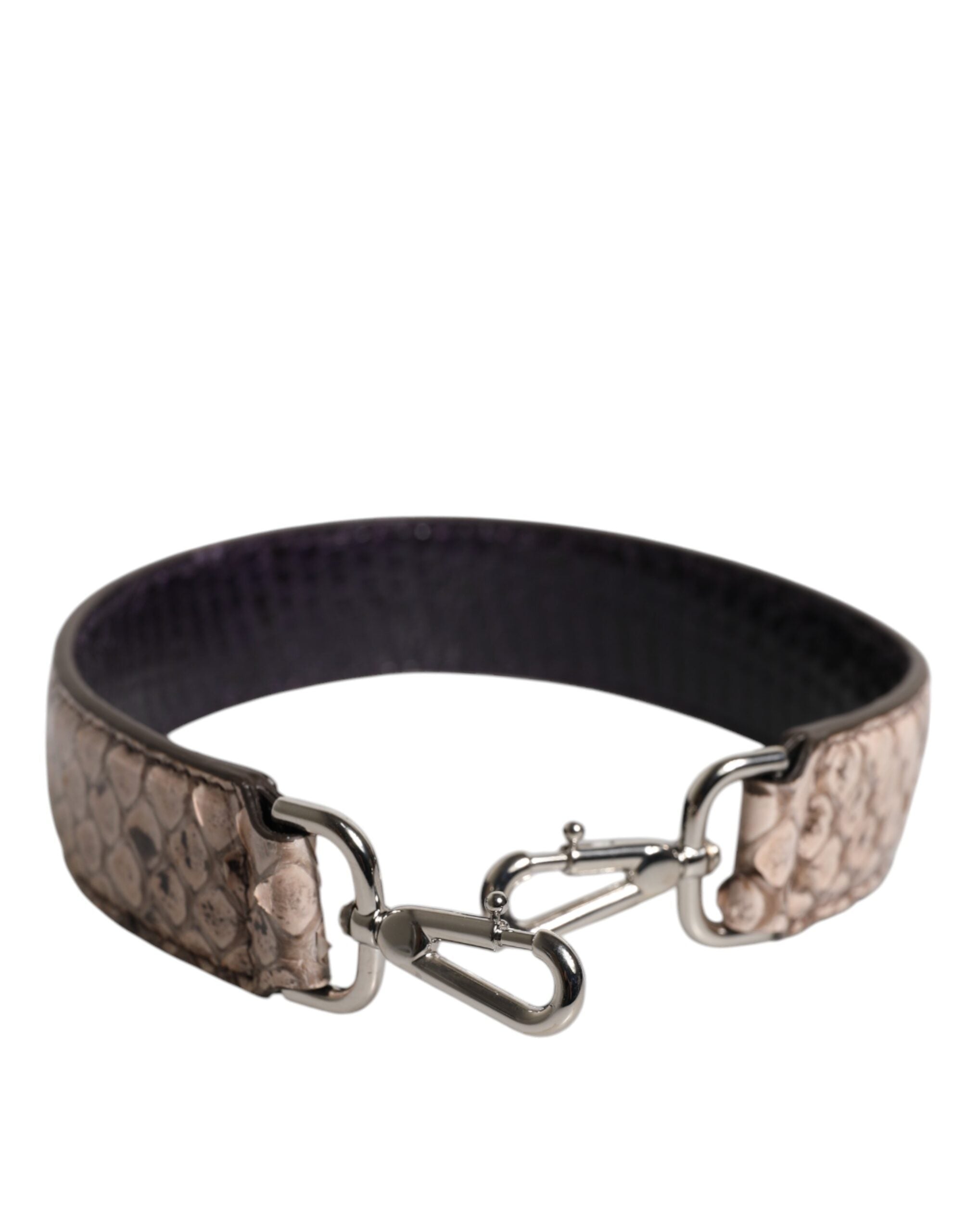 Dolce & Gabbana Black Cream Exotic Leather Bag Shoulder Strap -   -  Dolce & Gabbana.