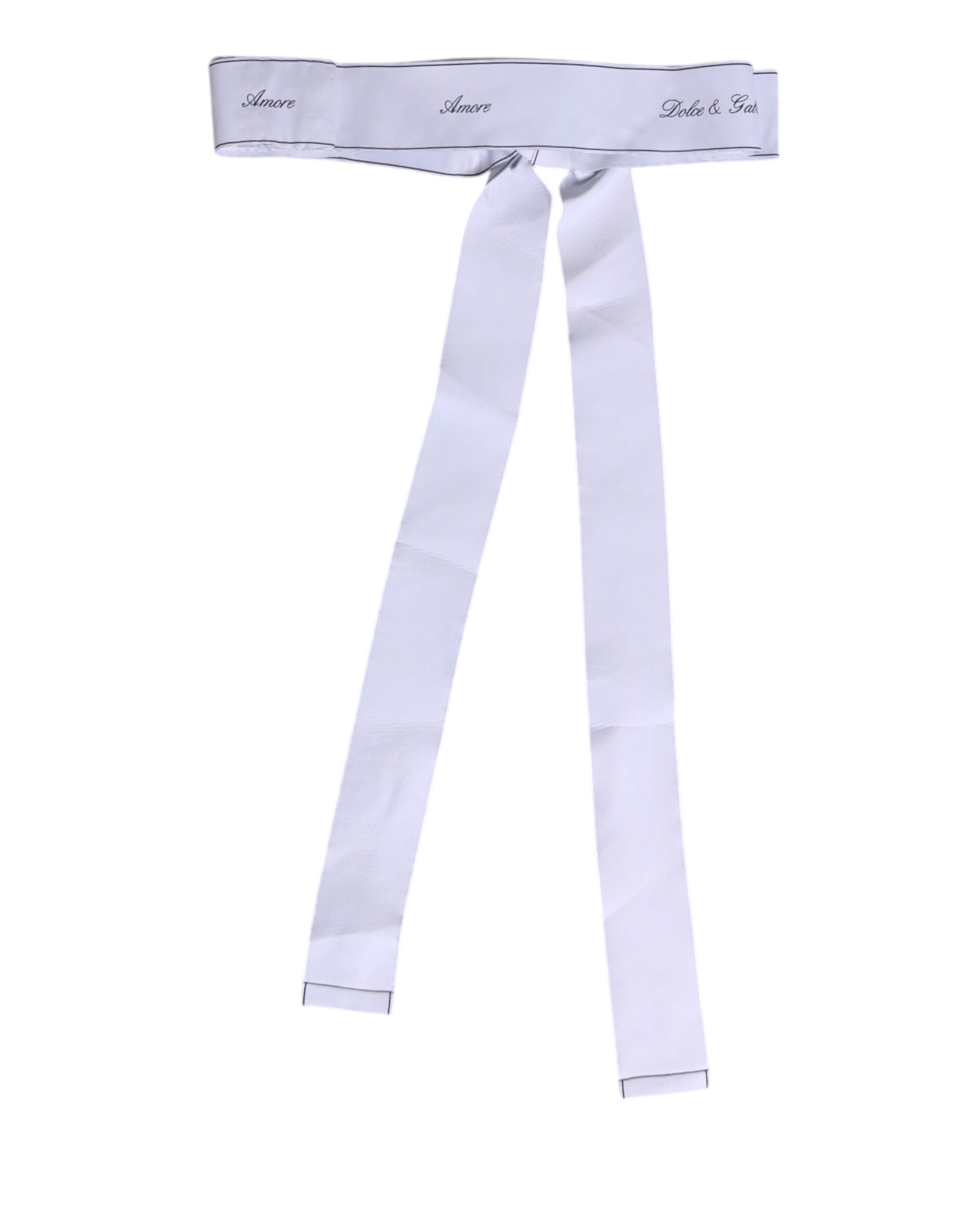 Dolce & Gabbana White Waist Ribbon Wide Bow Logo Belt -   -  Dolce & Gabbana.