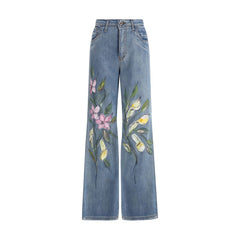 Ella Floral Print Jeans -   -  Ella.