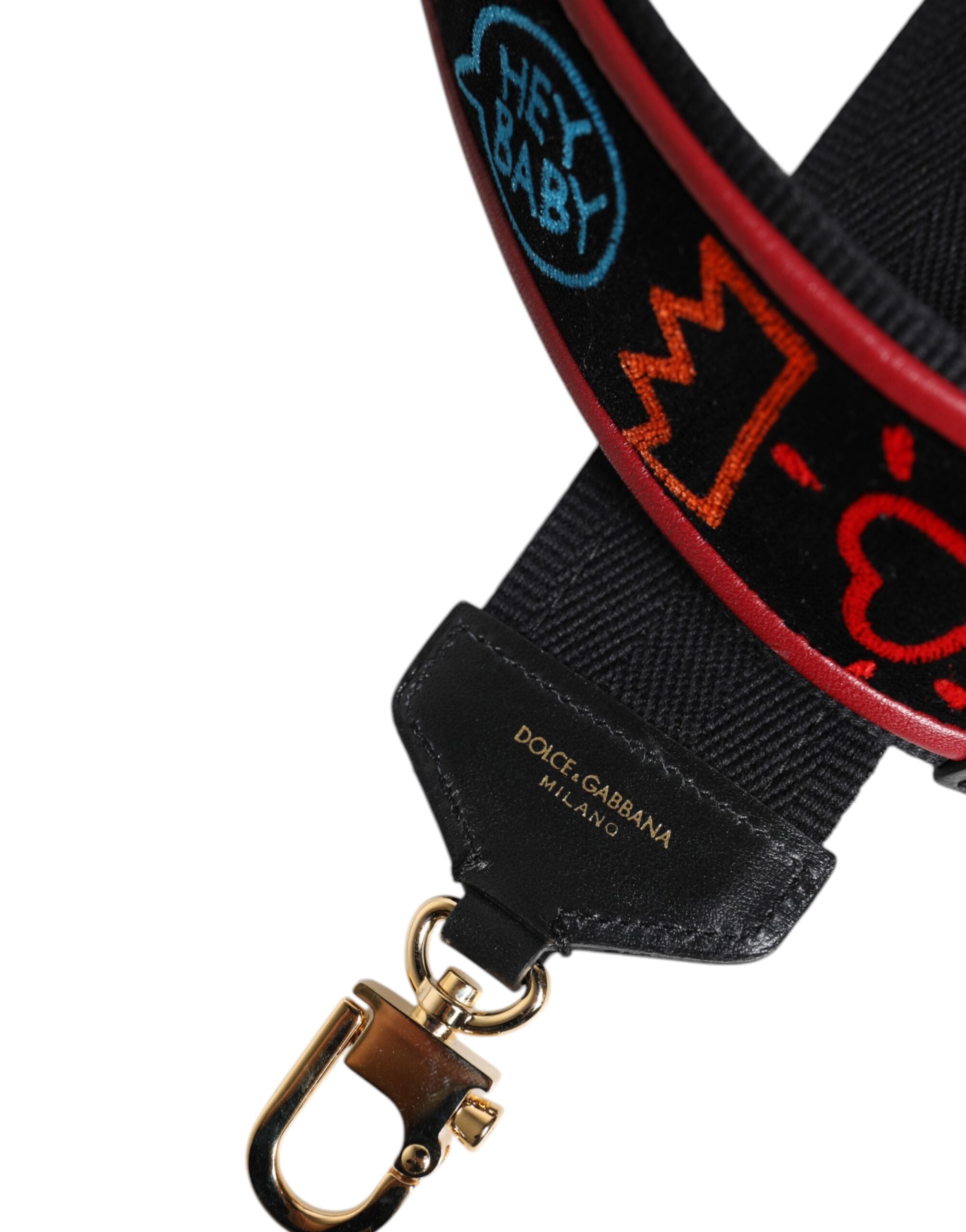 Dolce & Gabbana Black Cotton Printed Bag Shoulder Strap -   -  Dolce & Gabbana.