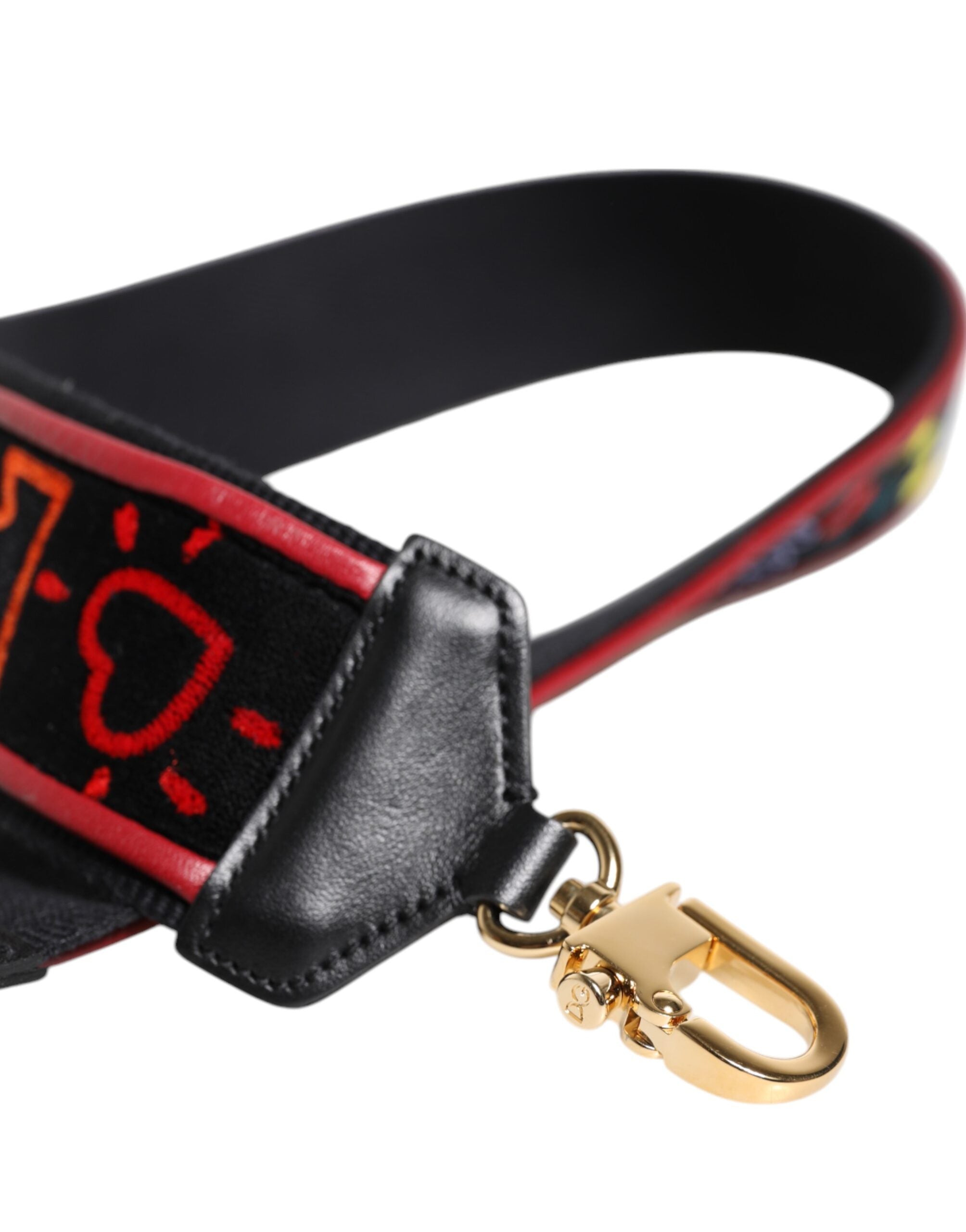 Dolce & Gabbana Black Cotton Printed Bag Shoulder Strap -   -  Dolce & Gabbana.