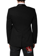 Dolce & Gabbana Black Single Breasted Men Coat MARTINI Blazer -   -  Dolce & Gabbana.