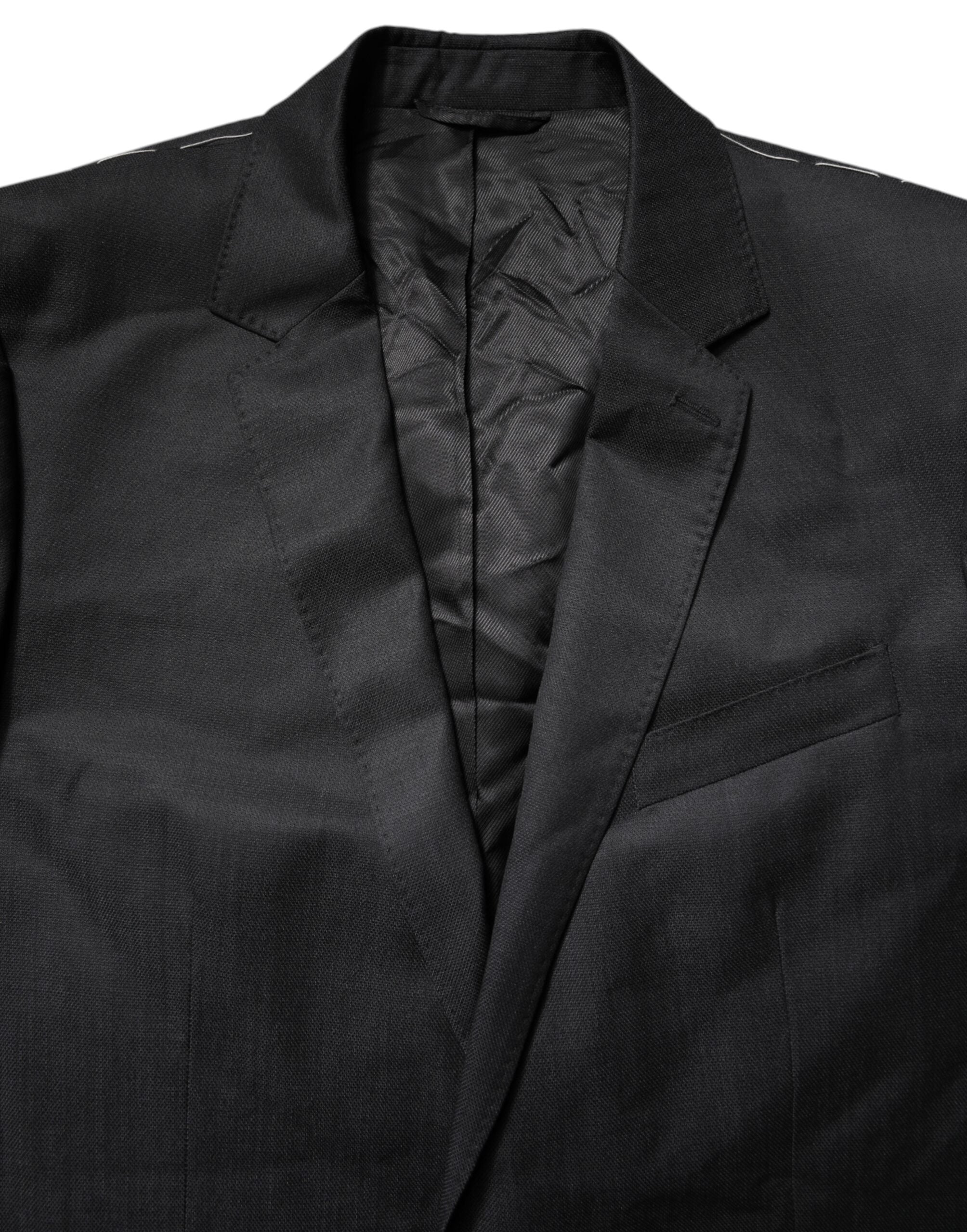 Dolce & Gabbana Black Single Breasted Men Coat MARTINI Blazer -   -  Dolce & Gabbana.