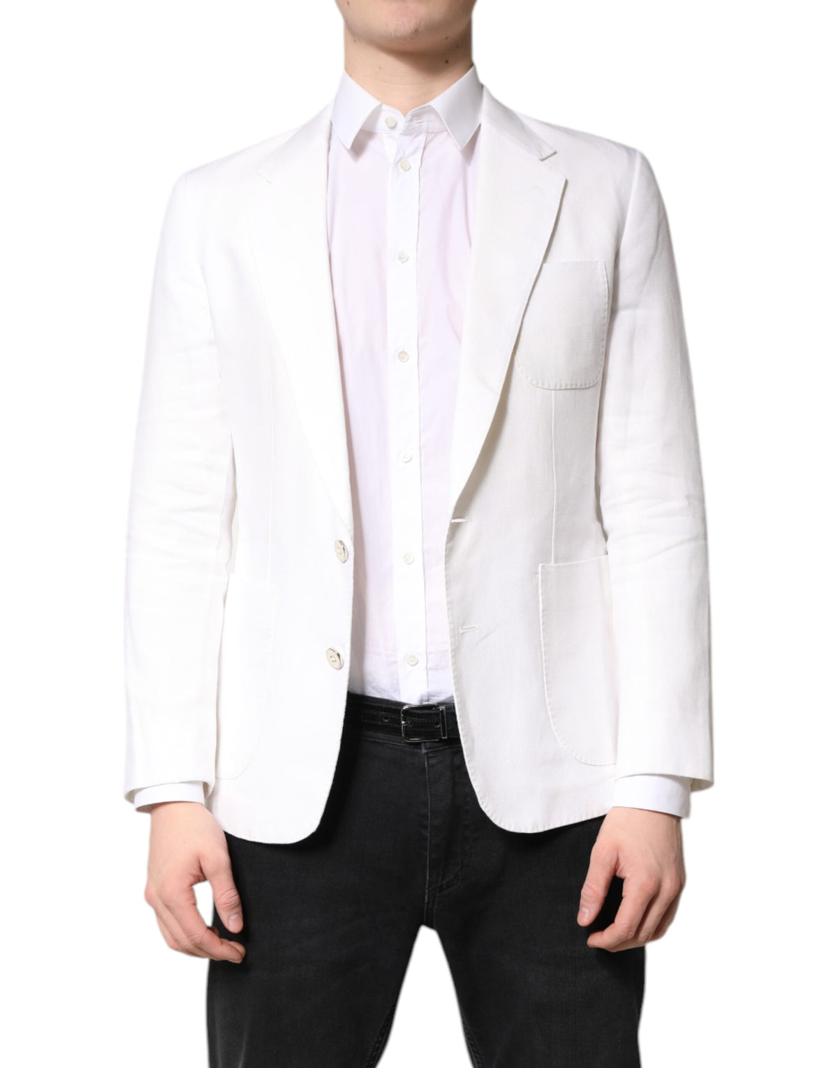 Dolce & Gabbana White Single Breasted Men Coat Blazer Suit -   -  Dolce & Gabbana.
