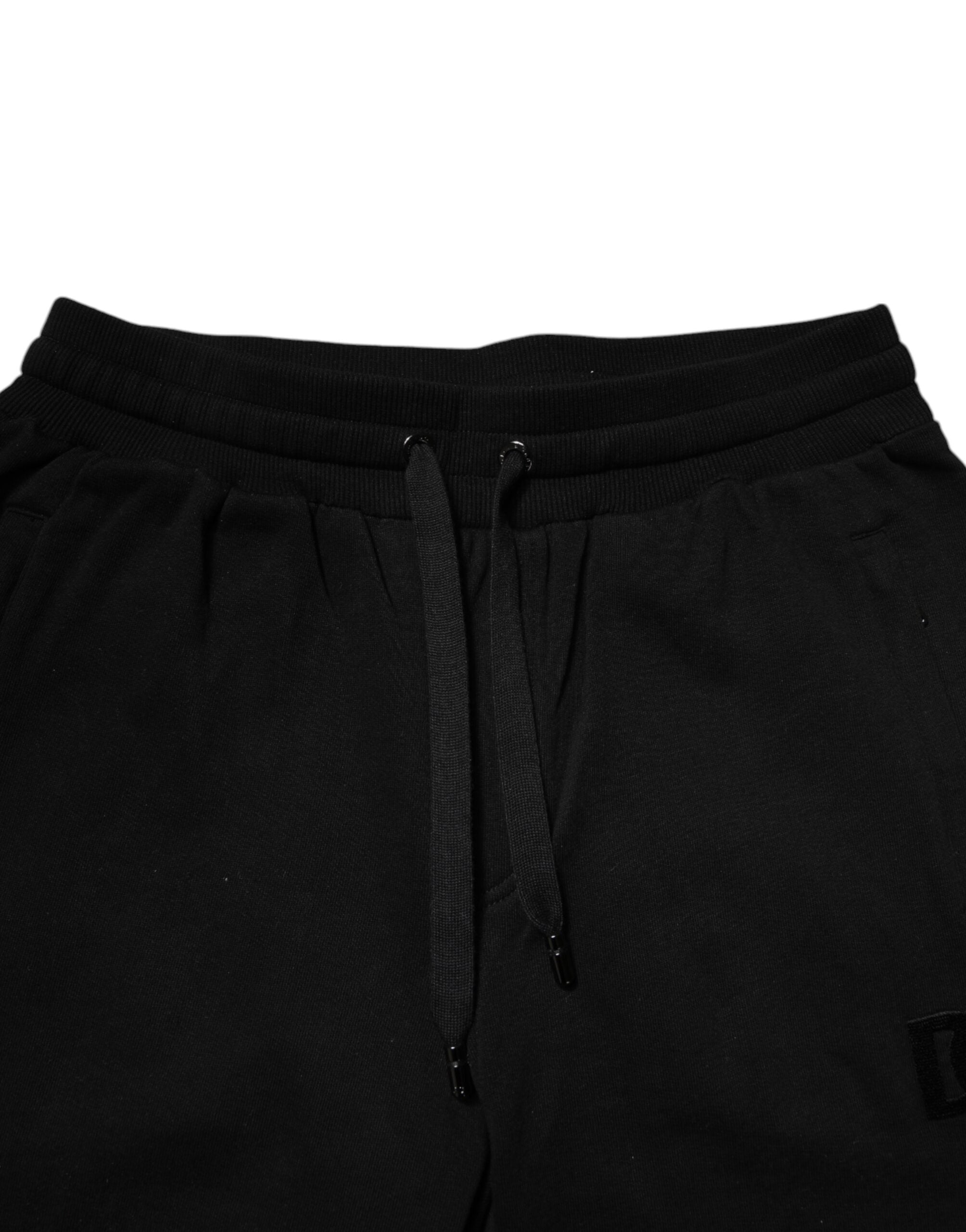 Dolce & Gabbana Black Cotton Mid Waist Jogger Sweatpants Pants -   -  Dolce & Gabbana.