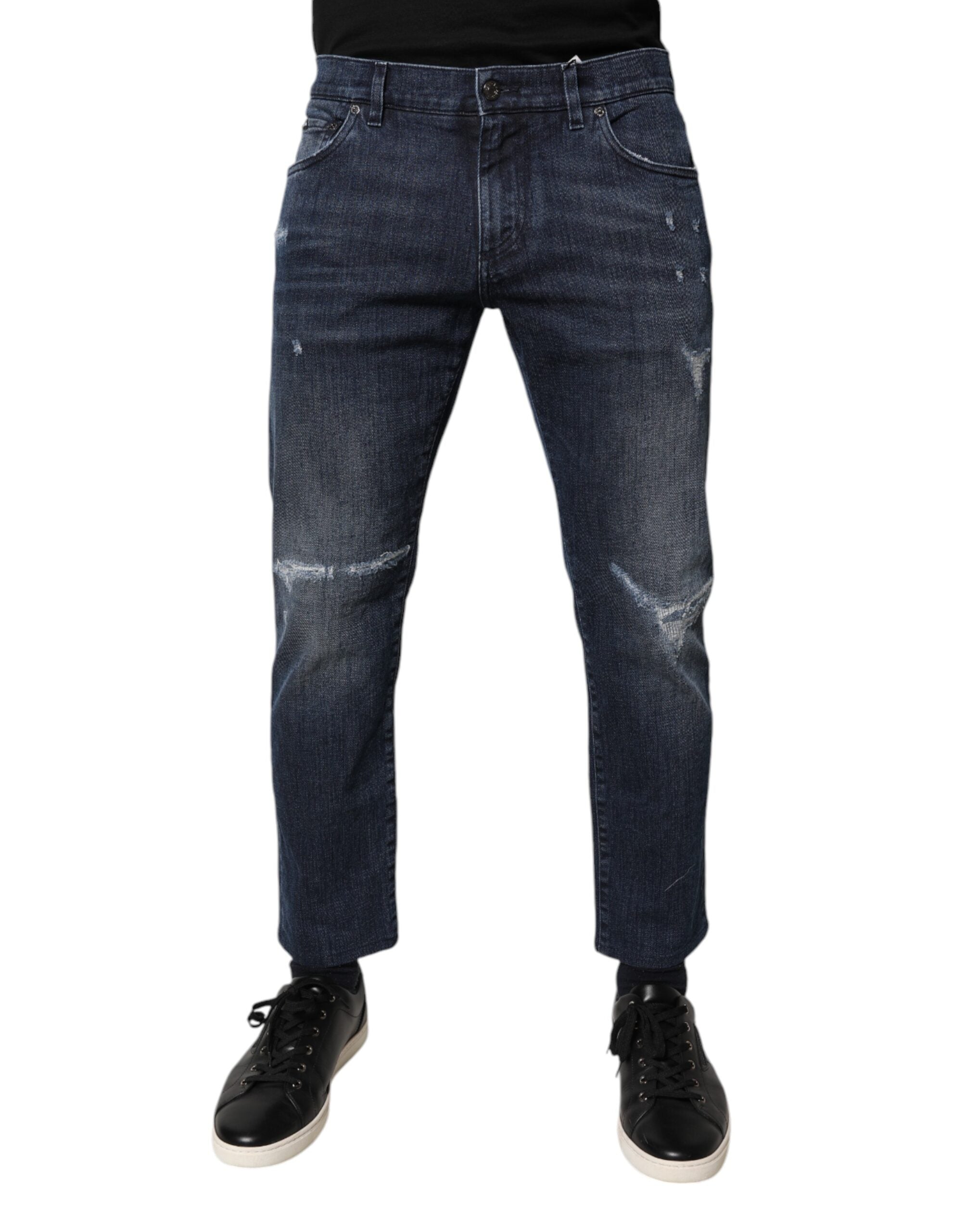 Dolce & Gabbana Blue Cotton Stretch Skinny Men Denim Jeans -   -  Dolce & Gabbana.