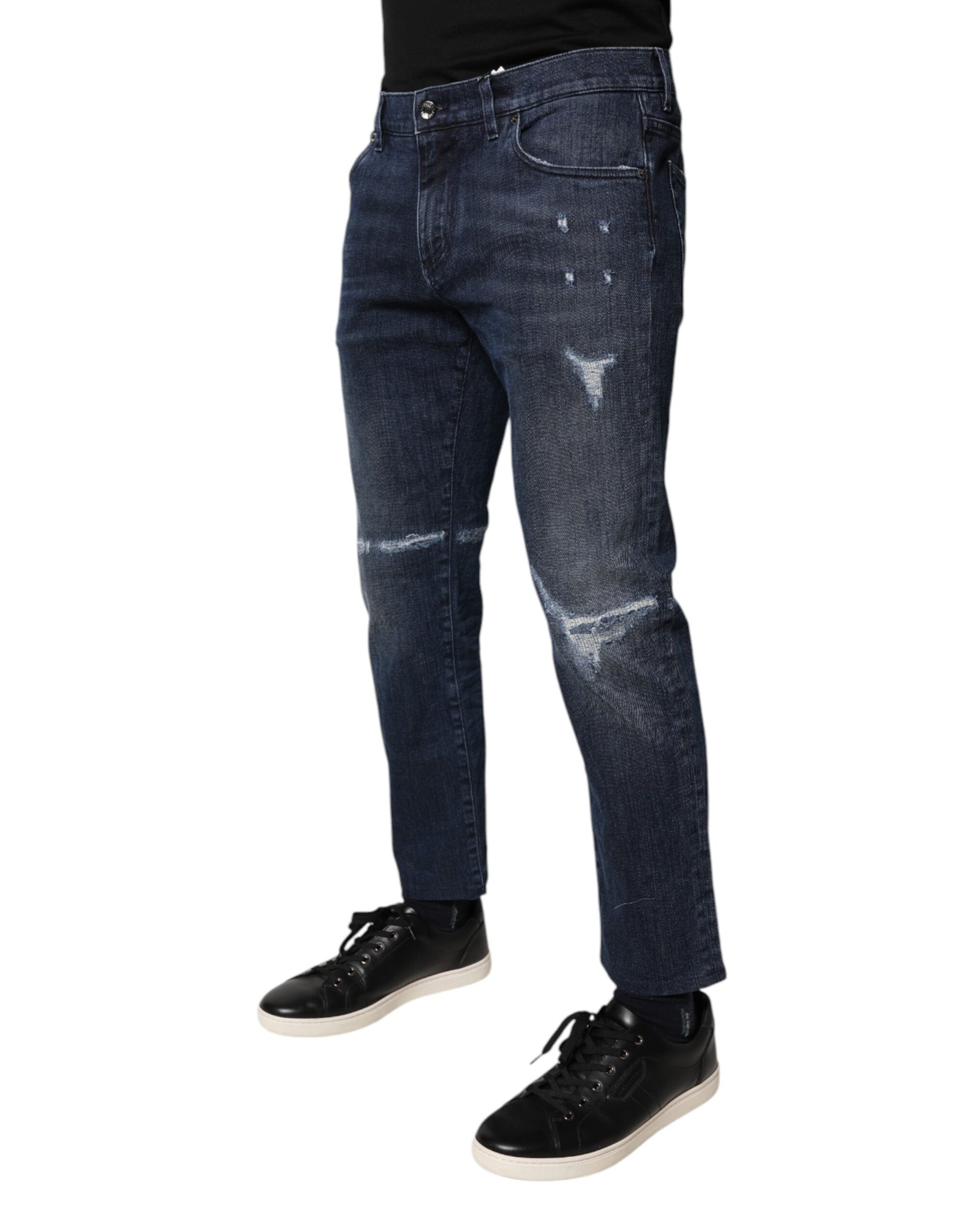 Dolce & Gabbana Blue Cotton Stretch Skinny Men Denim Jeans -   -  Dolce & Gabbana.