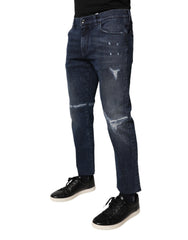 Dolce & Gabbana Blue Cotton Stretch Skinny Men Denim Jeans -   -  Dolce & Gabbana.