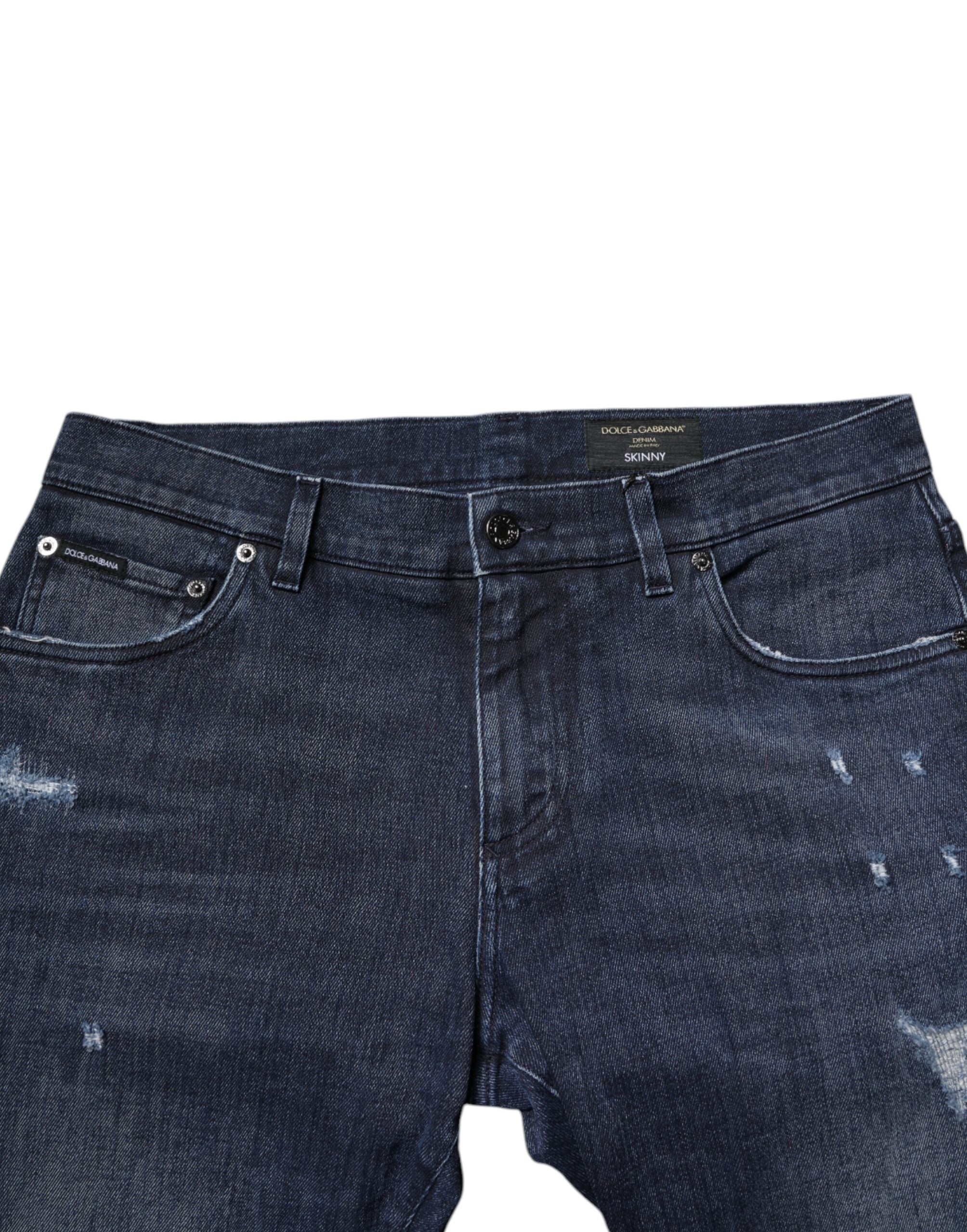 Dolce & Gabbana Blue Cotton Stretch Skinny Men Denim Jeans -   -  Dolce & Gabbana.