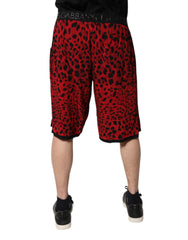 Dolce & Gabbana Red Leopard Print Viscose Bermuda Shorts -   -  Dolce & Gabbana.