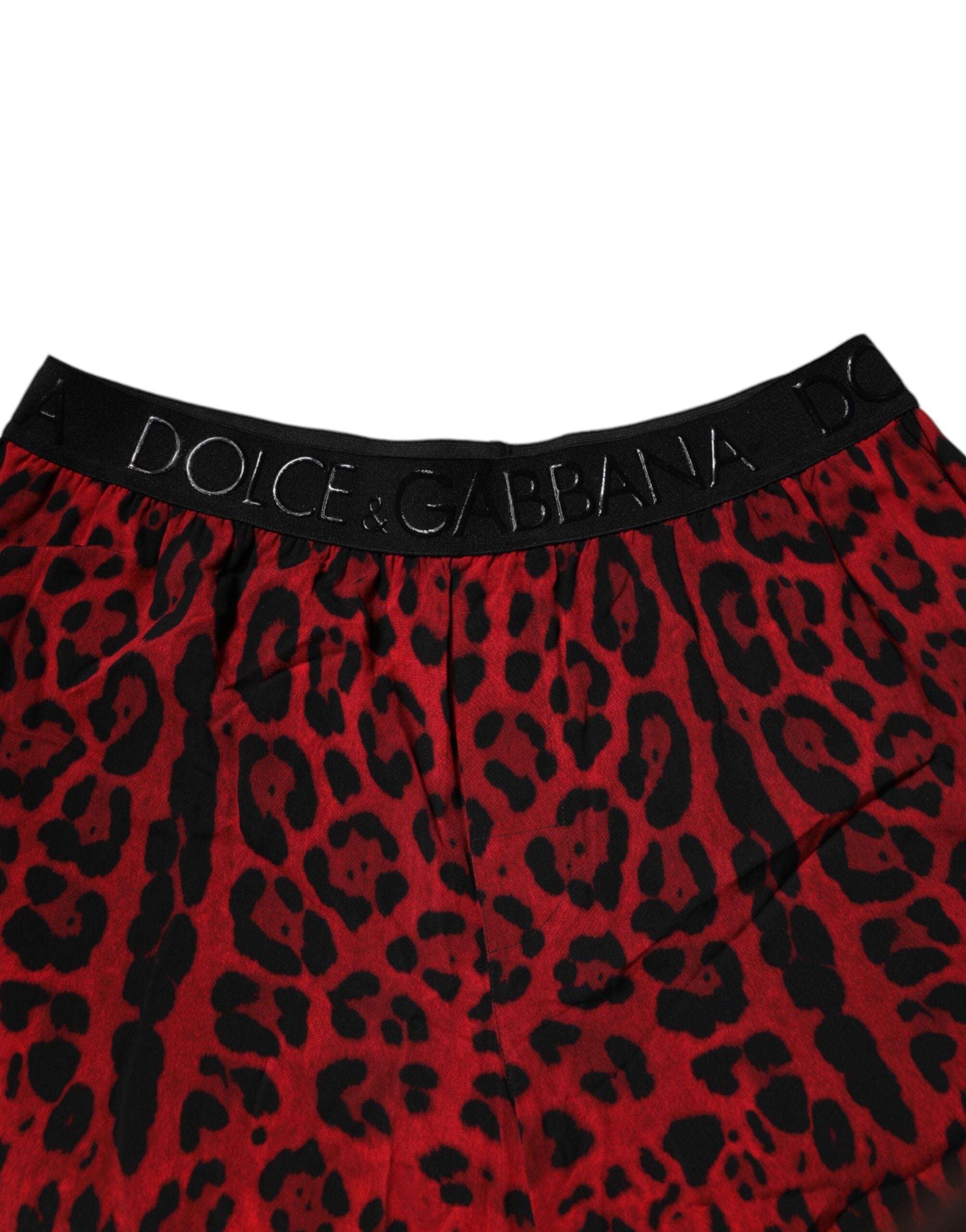 Dolce & Gabbana Red Leopard Print Viscose Bermuda Shorts -   -  Dolce & Gabbana.