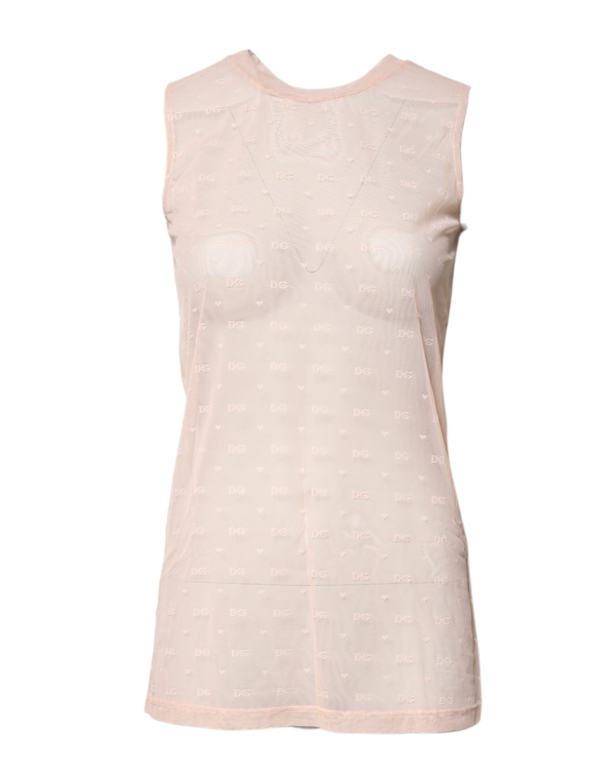 Dolce & Gabbana Beige Nylon Logo Monogram Sleeveless Tank Top -   -  Dolce & Gabbana.