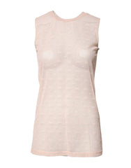 Dolce & Gabbana Beige Nylon Logo Monogram Sleeveless Tank Top -   -  Dolce & Gabbana.