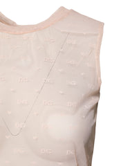 Dolce & Gabbana Beige Nylon Logo Monogram Sleeveless Tank Top -   -  Dolce & Gabbana.