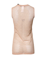 Dolce & Gabbana Beige Nylon Logo Monogram Sleeveless Tank Top -   -  Dolce & Gabbana.