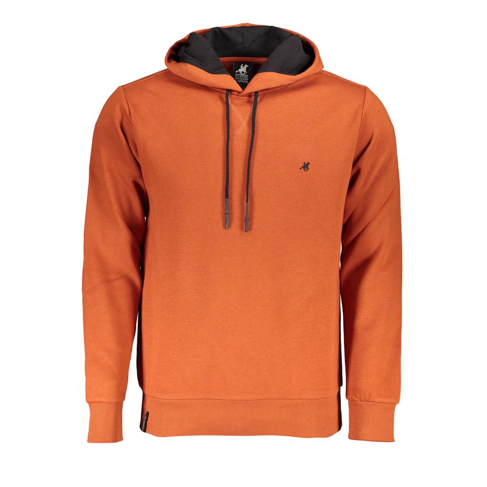 U.S. Grand Polo Elegant Bronze Hooded Sweatshirt with Embroidery -   -  U.S. Grand Polo.