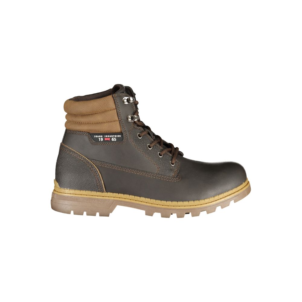 Carrera Elegant Brown Lace-Up Boots with Contrast Details -   -  Carrera.