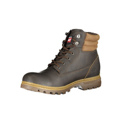 Carrera Elegant Brown Lace-Up Boots with Contrast Details -   -  Carrera.