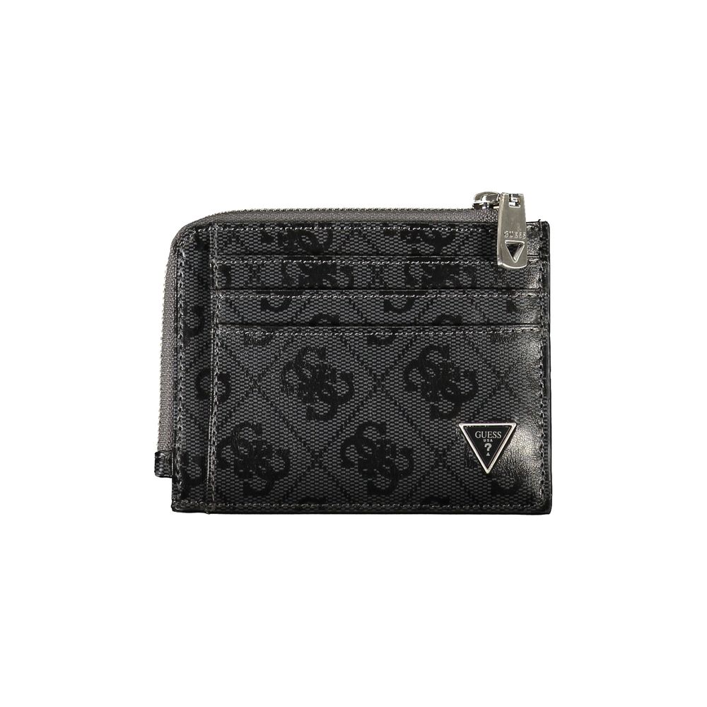 Guess Jeans Sleek Black Leather Wallet with Contrasting Accents -  Wallets for Men -  Guess Jeans.