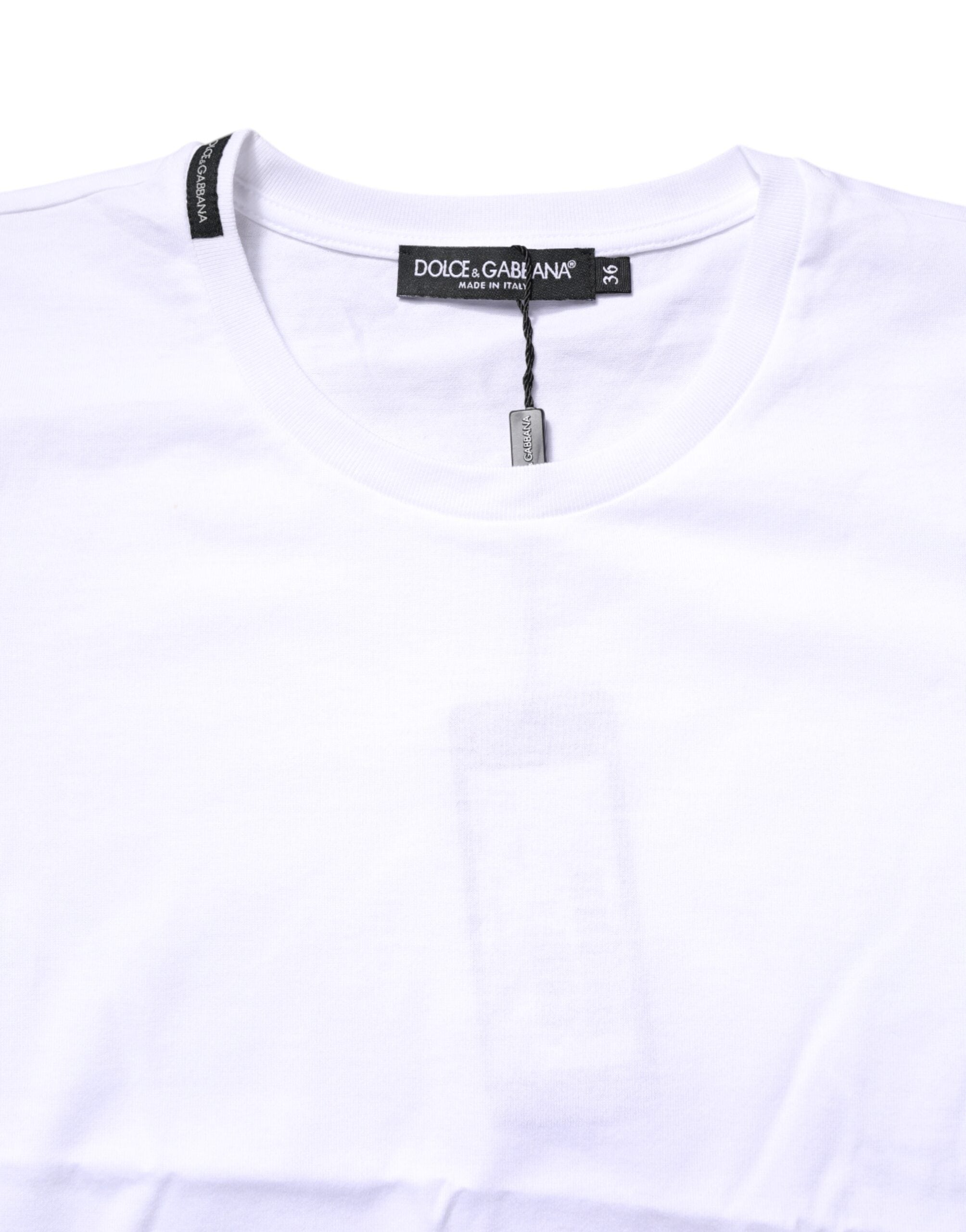 Dolce & Gabbana White Cotton Crew Neck Short Sleeves T-shirt -   -  Dolce & Gabbana.