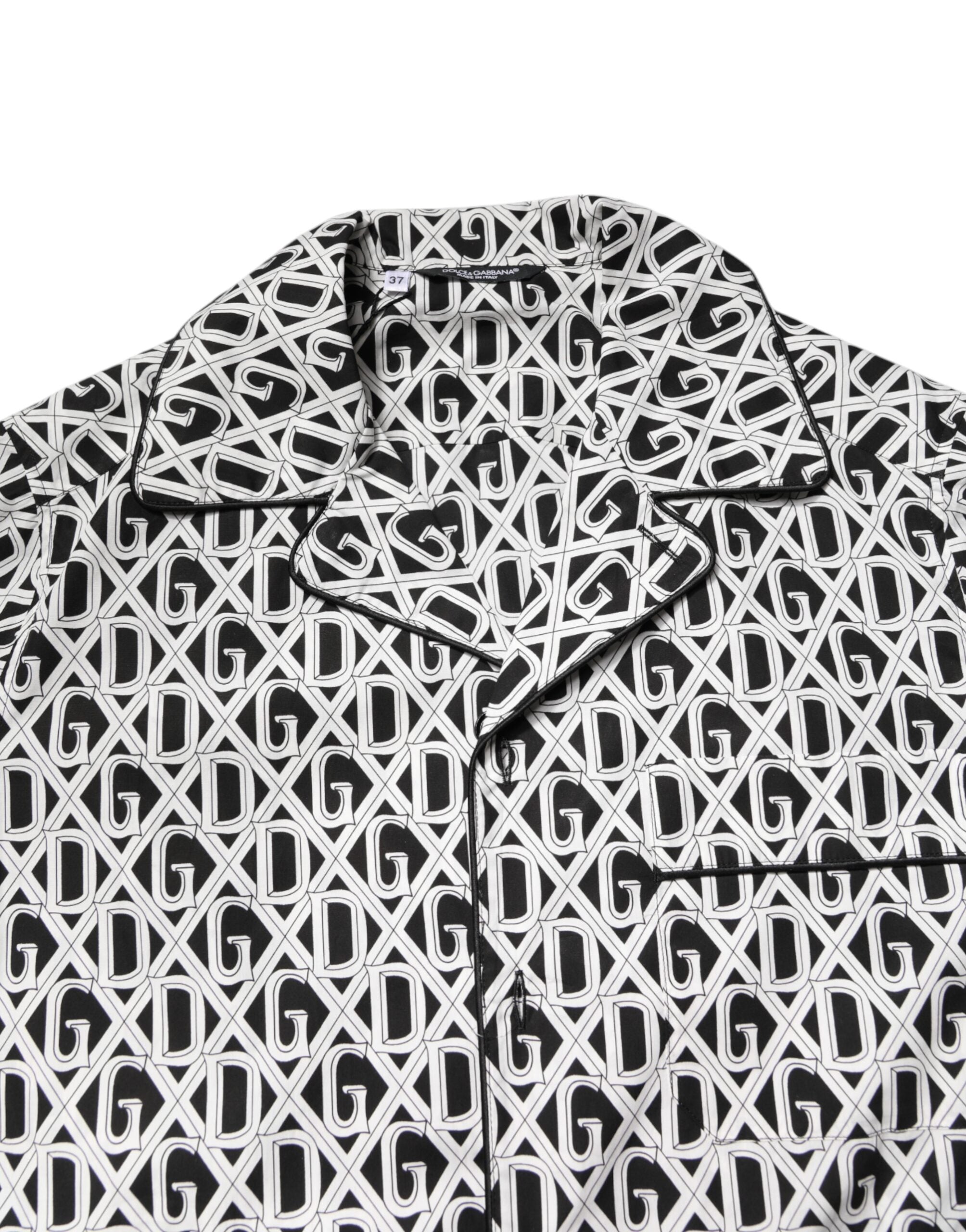 Dolce & Gabbana Black White DG Print Cotton Pajama Set Sleepwear -   -  Dolce & Gabbana.
