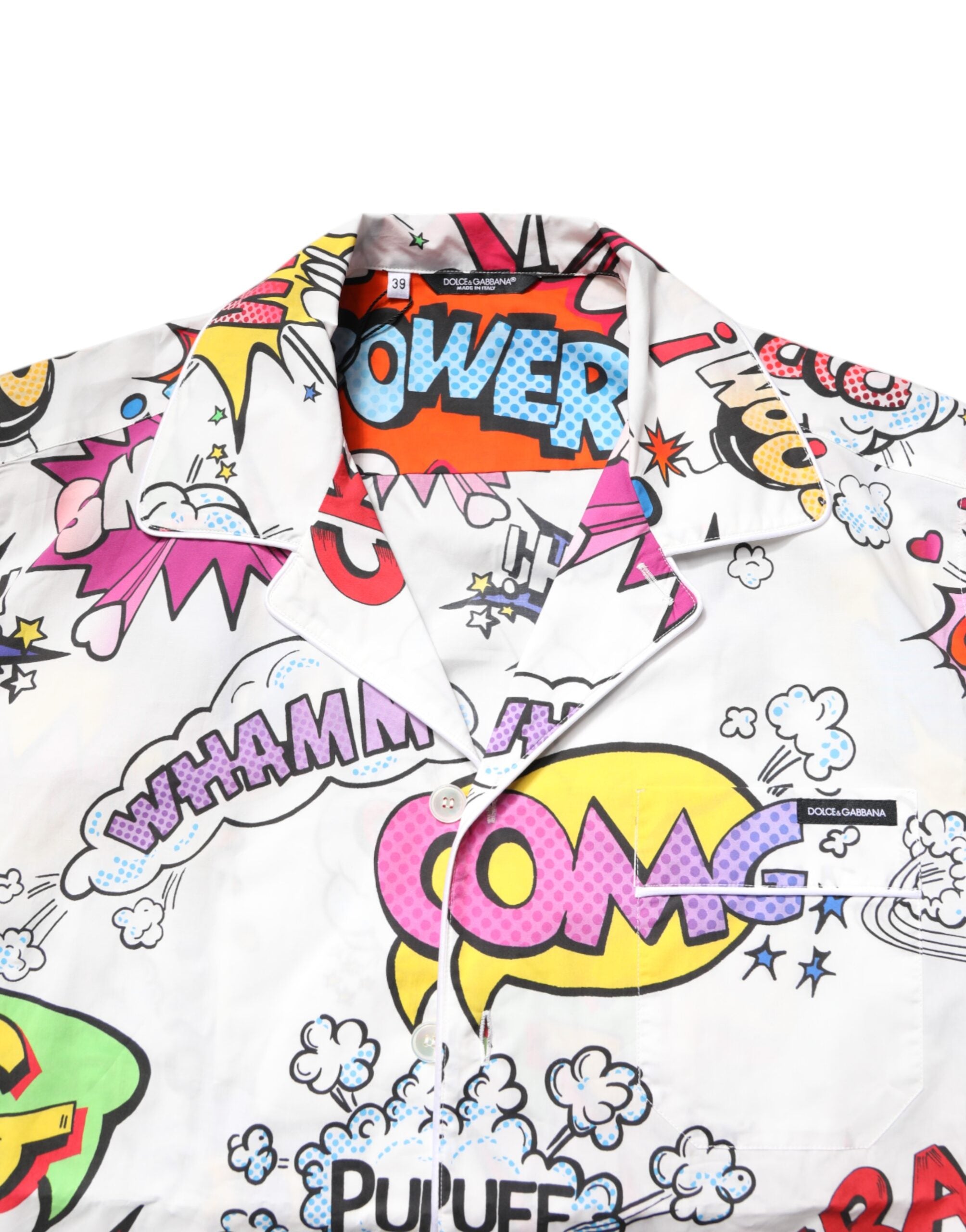 Dolce & Gabbana White Cartoon Print Cotton Men Pajama Set Sleepwear -   -  Dolce & Gabbana.