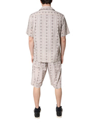 Dolce & Gabbana Beige Floral Print Cotton Men Pajama Set Sleepwear -   -  Dolce & Gabbana.