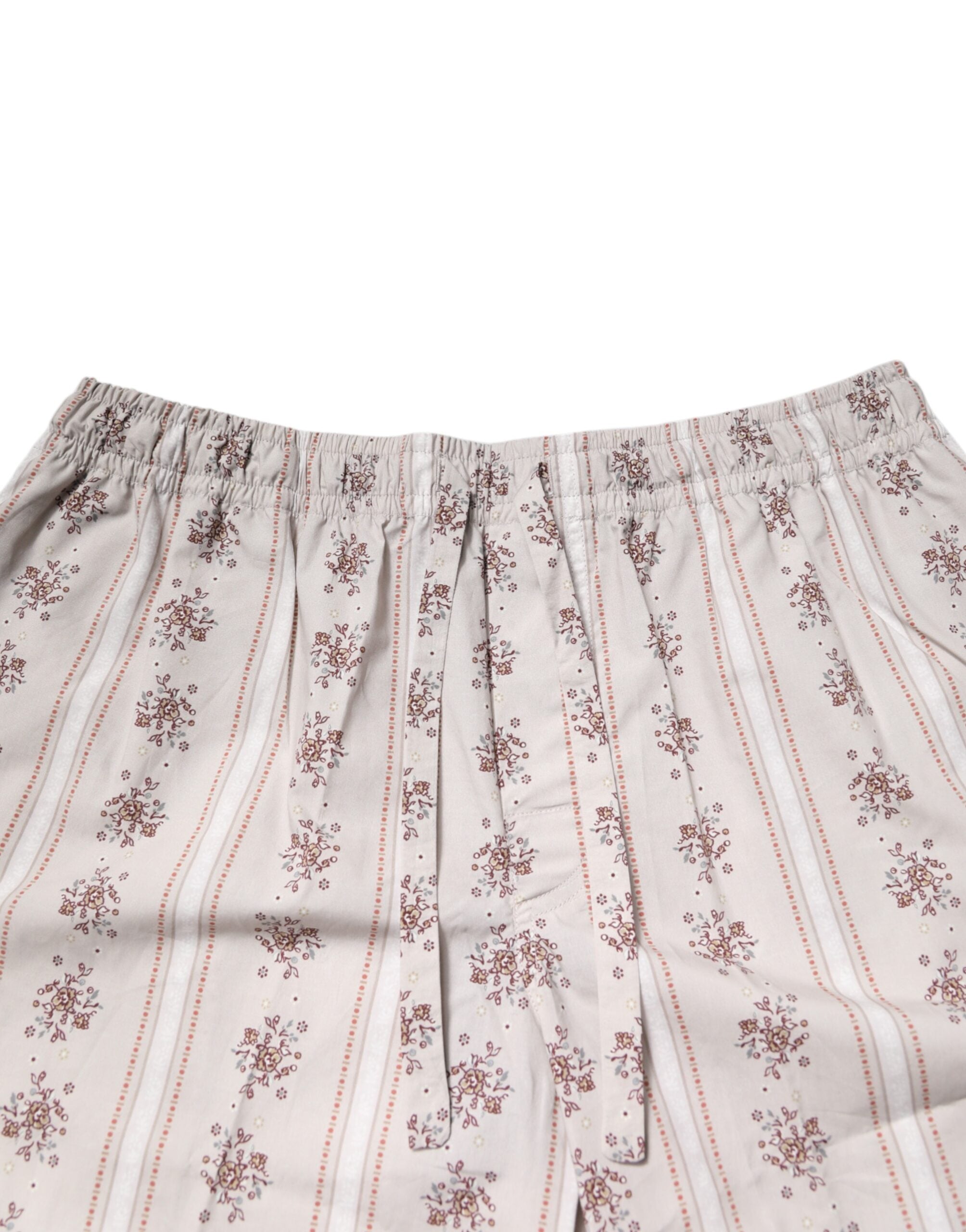 Dolce & Gabbana Beige Floral Print Cotton Men Pajama Set Sleepwear -   -  Dolce & Gabbana.