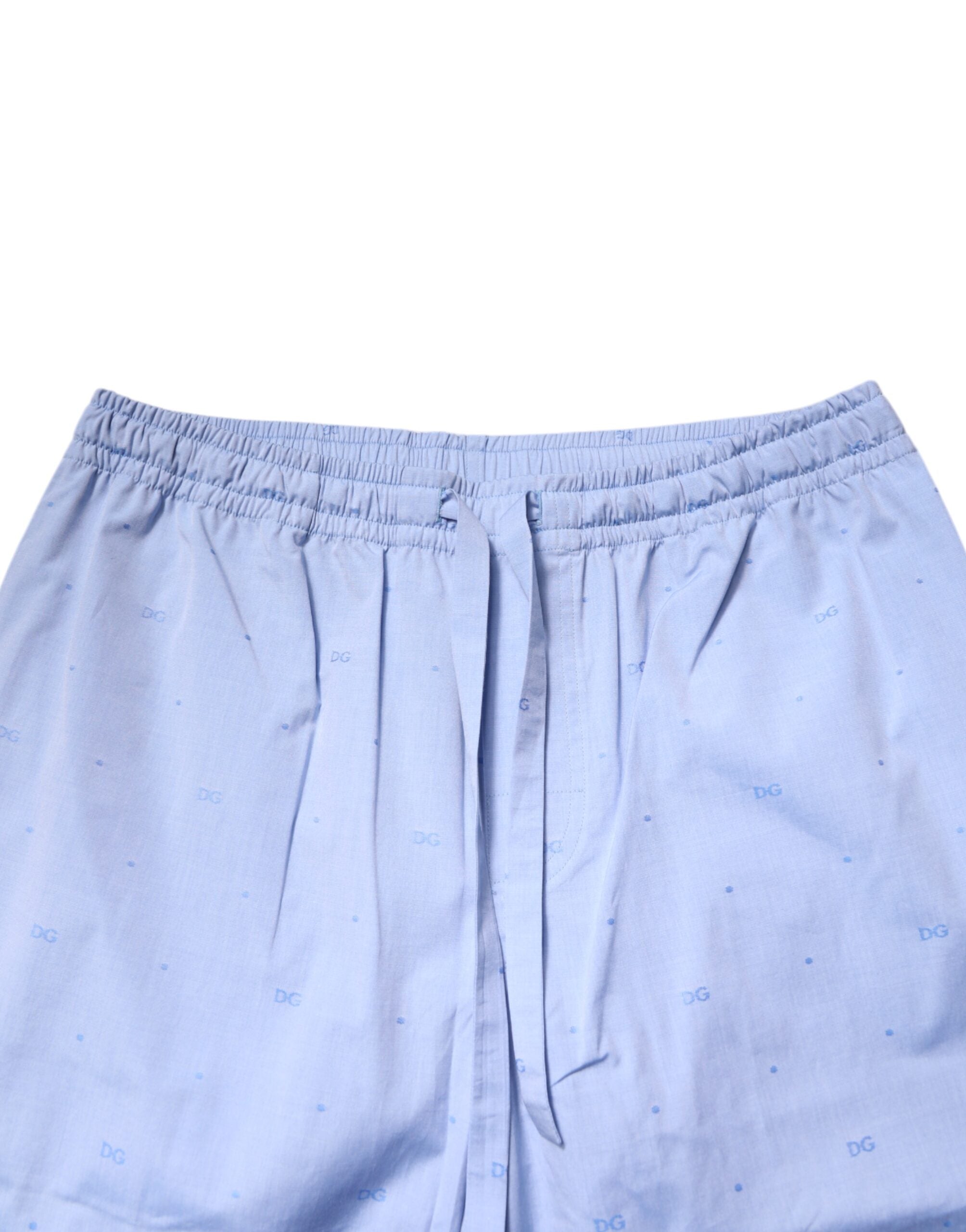 Dolce & Gabbana Light Blue DG Logo Cotton Men Pajama Set Sleepwear -   -  Dolce & Gabbana.