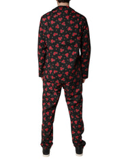 Dolce & Gabbana Black Floral Print Cotton Men Pajama Set Sleepwear -   -  Dolce & Gabbana.