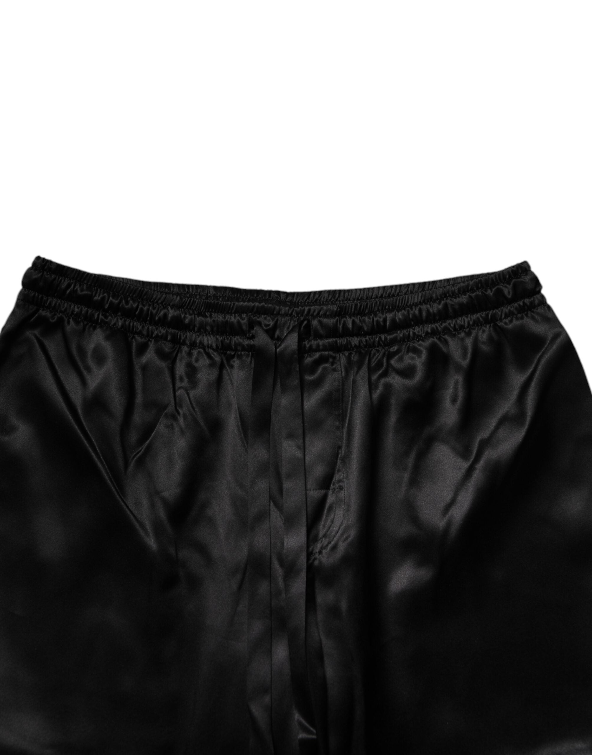 Dolce & Gabbana Black Silk Shirt Pants Pajama Set Sleepwear -   -  Dolce & Gabbana.