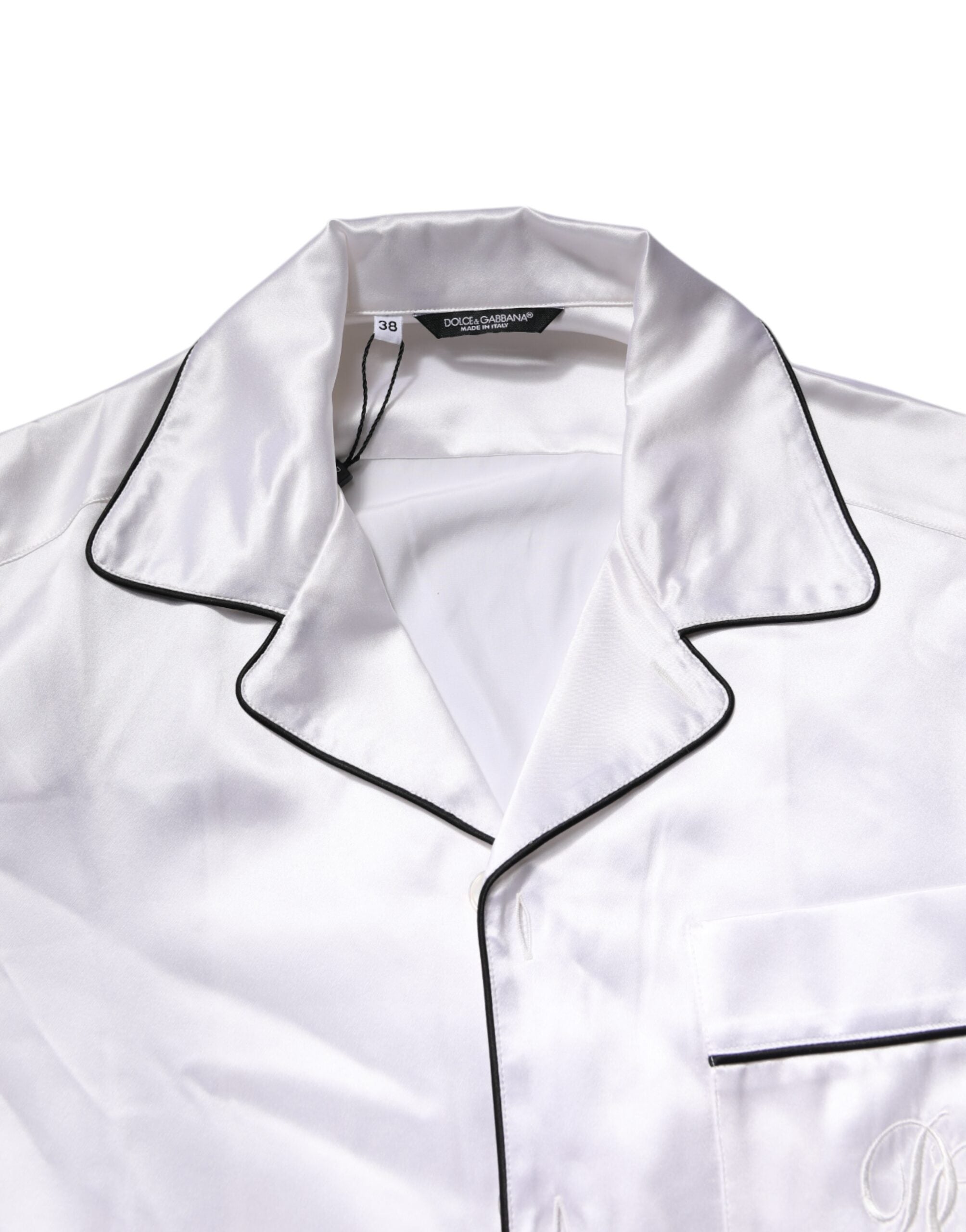 Dolce & Gabbana White Satin Silk Men Pajama Set Sleepwear -   -  Dolce & Gabbana.