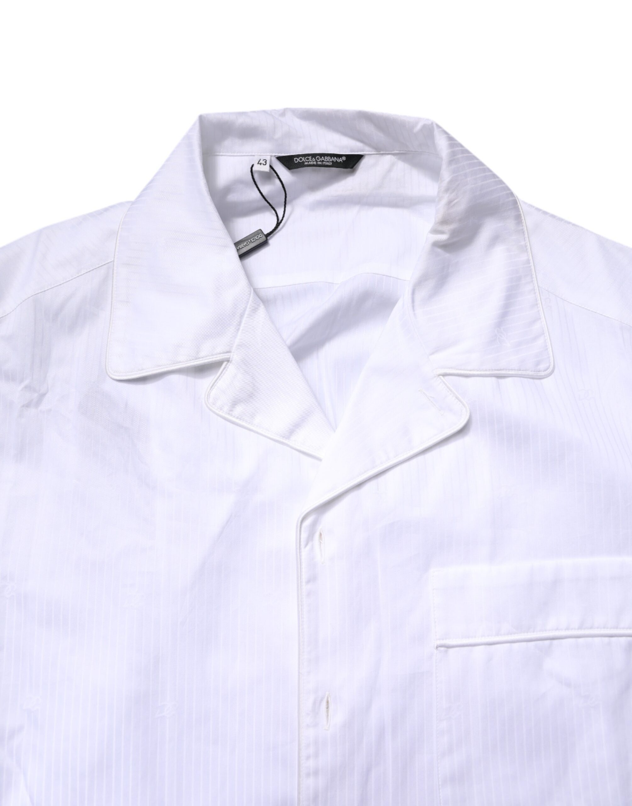 Dolce & Gabbana White Cotton Shirt Pants Pajama Set Sleepwear -   -  Dolce & Gabbana.