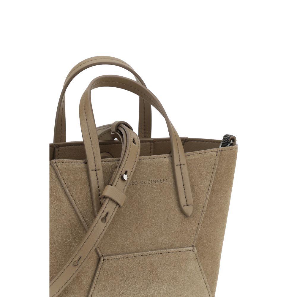 Brunello Cucinelli Suede Shoulder Bag -   -  Brunello Cucinelli.