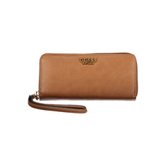 Guess Jeans Elegant Brown Zip Wallet with Multiple Compartments -   -  Guess Jeans.