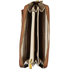 Guess Jeans Elegant Brown Zip Wallet with Multiple Compartments -   -  Guess Jeans.