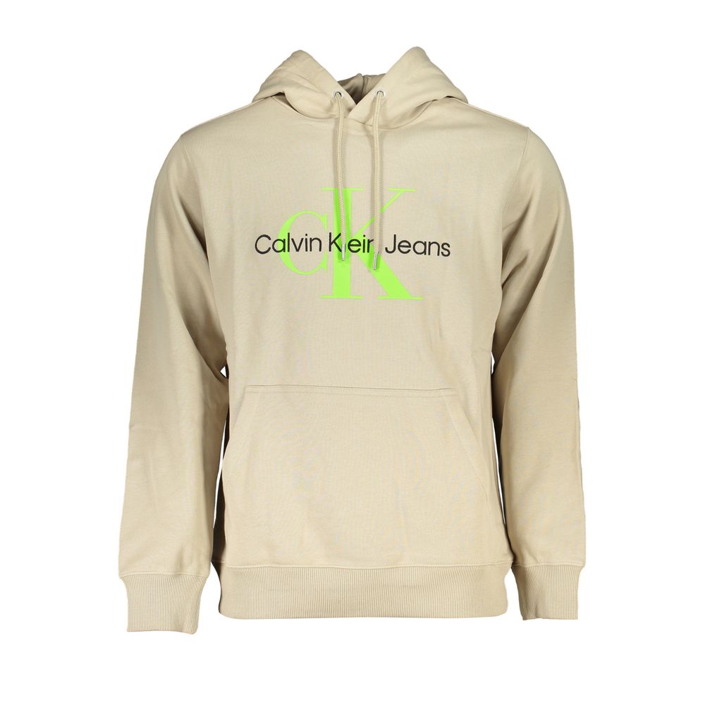 Calvin Klein Beige Hooded Cotton Sweatshirt -   -  Calvin Klein.