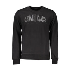 Cavalli Class Black Cotton Men Sweater -   -  Cavalli Class.